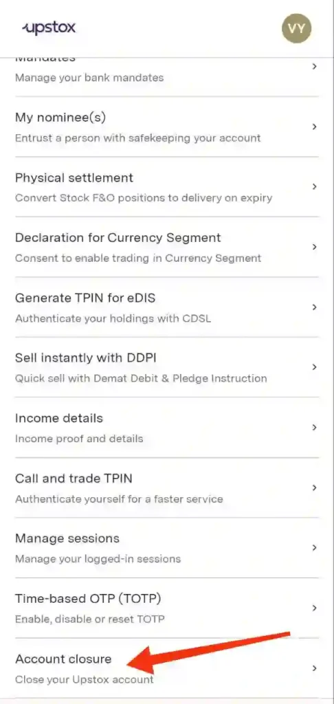 step 4 - upstox account close kaise kare