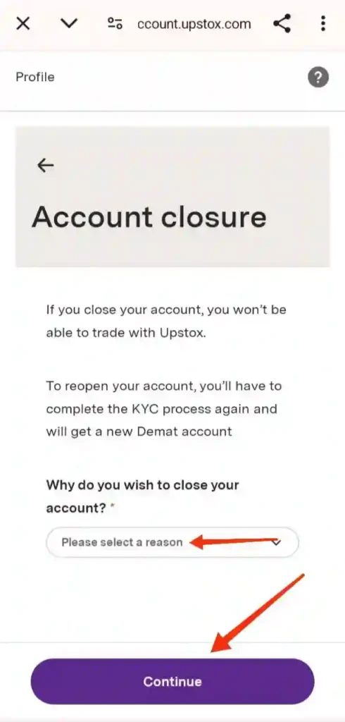 step 5 - upstox account close kaise kare