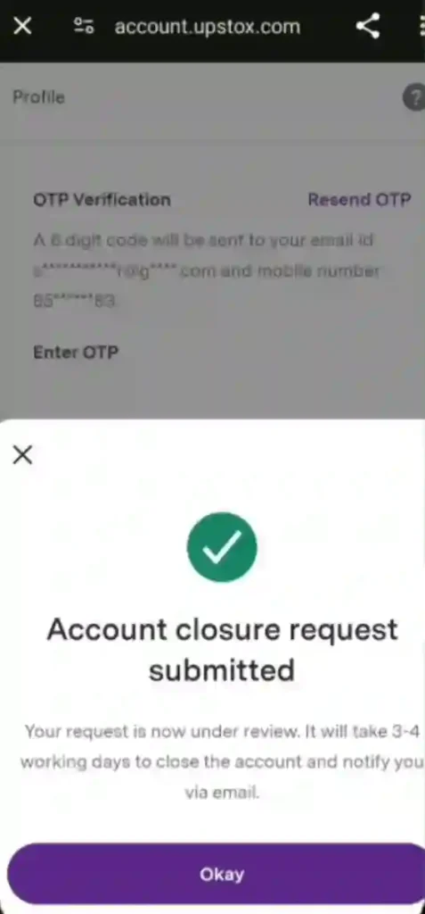 step 8 - upstox account close kaise kare
