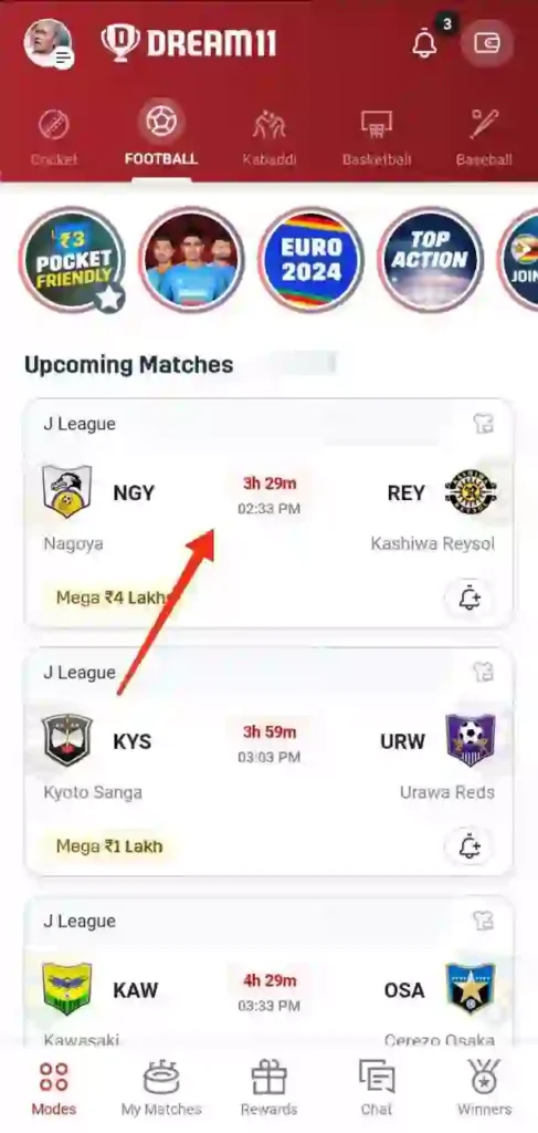 step 2 - dream11 me football team kaise banaye