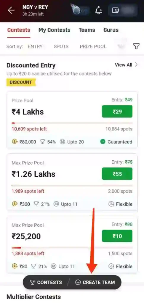 step 3 - dream11 me football team kaise banaye