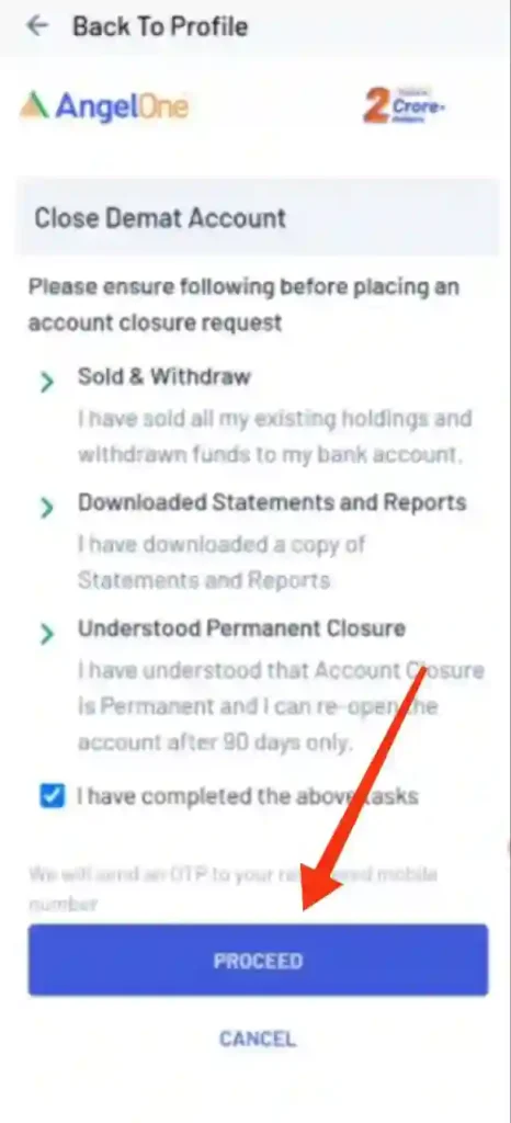 step 6 - angel one demat account close kaise kare