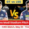 GT vs LSG Pitch Report In Hindi
