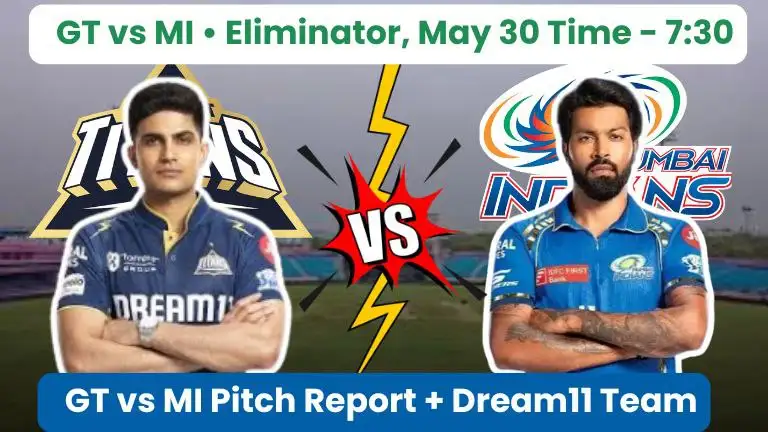 GT vs MI Eliminator Pitch Report