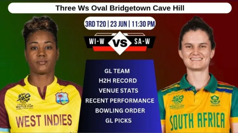 WIW vs SAW 3rd T20 Dream11 GL Team