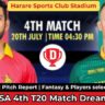 ZIM vs RSA 4th T20 Match Today Dream11 Team Prediction In Hindi