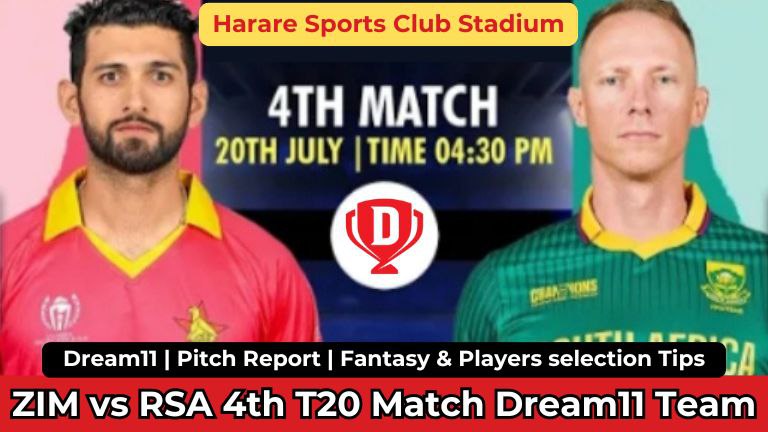ZIM vs RSA 4th T20 Match Today Dream11 Team Prediction In Hindi