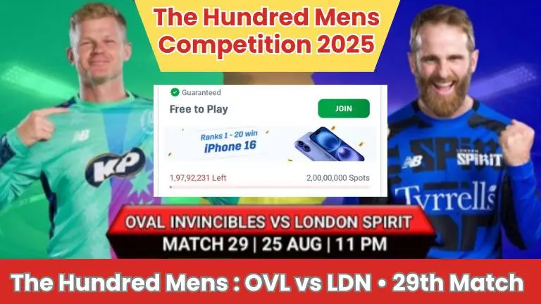 OVL vs LDN 29th Match Pitch Report