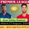 SDS vs NDT 18th Match Pitch Report In Hindi