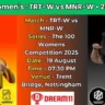 The 100 Women’s 20th Match Trent Rockets vs Manchester Originals