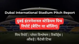 Dubai International Stadium Pitch Report In Hindi