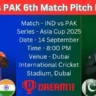 IND vs PAK 6th Match Pitch Report In Hindi