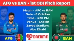 AFG vs BAN 1st ODI Pitch Report In Hindi
