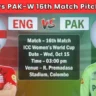 ENG-W vs PAK-W 16th Match Pitch Report In Hindi