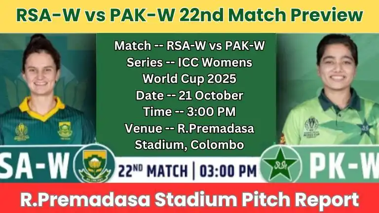 RSA-W vs PAK-W 22nd Match Dream11 Team