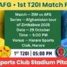 ZIM vs AFG 1st T20 Match Pitch Report In Hindi