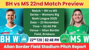 BH vs MS 22nd Match Pitch Report