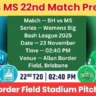 BH vs MS 22nd Match Pitch Report