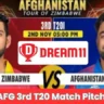 ZIM vs AFG 3rd T20 Pitch Report In Hindi