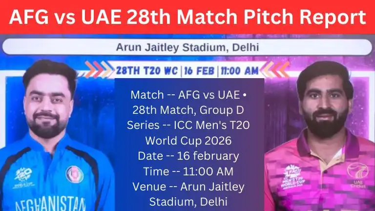 AFG vs UAE 28th Match Pitch Report In Hindi