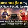 KKR vs PBKS Dream11 Team Prediction