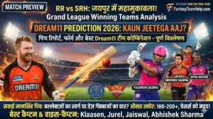 RR vs SRH 36th Match Dream11 Prediction 2026
