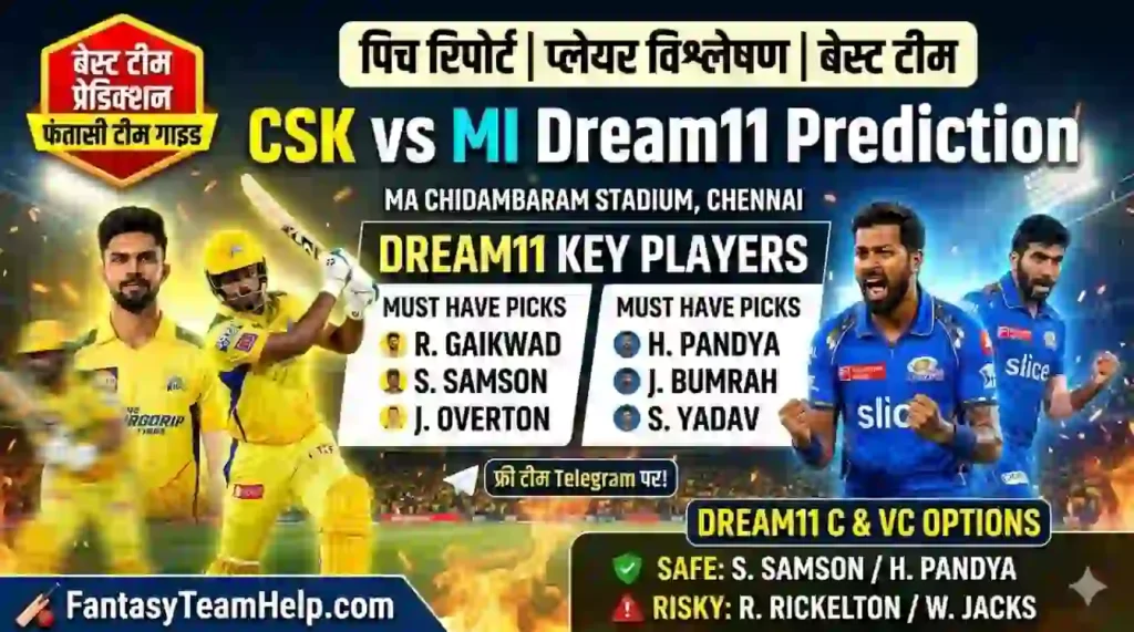 CSK vs MI Dream11 Prediction